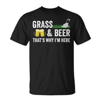 Grass And Beer Gardening Lawn Mowing T-Shirt - Thegiftio UK