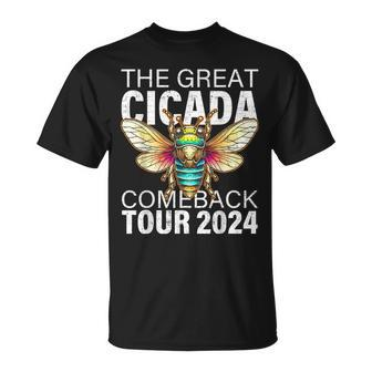 Great Cicada Comeback Tour 2024 Insect Invasion Retro T-Shirt - Monsterry