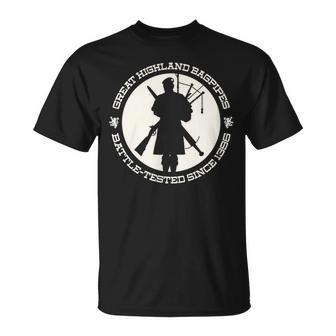Great Highland Bagpipes Battle-Tested Since 1396 T-Shirt - Monsterry CA