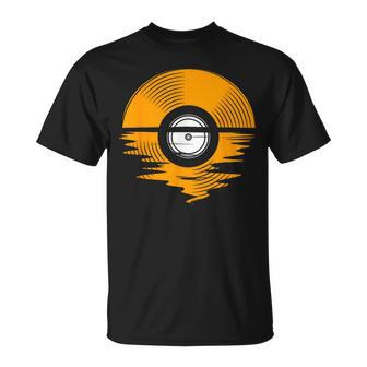 Great Vinyl Record Sunset Vintage Turntable Dj T-Shirt - Monsterry UK