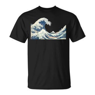 Great Wave Off Kanagawa Katsushika Hokusai Surfing Ocean T-Shirt - Thegiftio UK