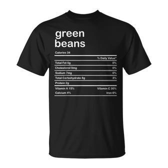 Green Beans Nutritional Facts Foodie String Bean T-Shirt - Monsterry CA