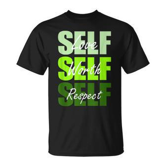 Green Self-Ish X 3 Green Color Graphic T-Shirt - Seseable