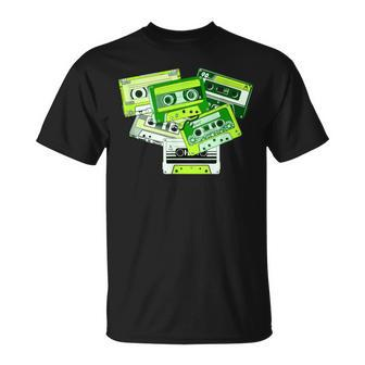 Green Tape Cassettes Classic Old School Green Color Graphic T-Shirt - Monsterry