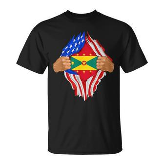 Grenadian Blood Inside Me Grenada Flag T-Shirt - Monsterry