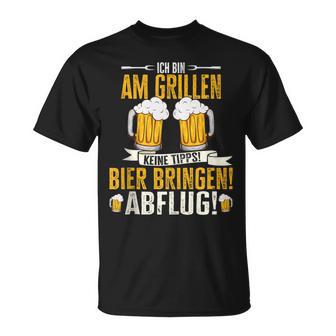 Grillmeister Bin Am Grill Papa Bbq Grillen Grillabend T-Shirt - Geschenkecke