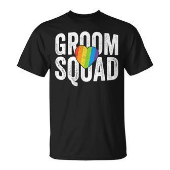 Groom Squad Pride Lgbt Same Sex Gay Wedding Husband Men T-Shirt - Thegiftio UK