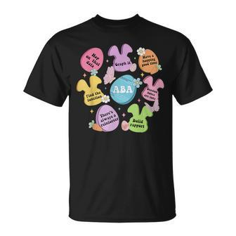 Groovy Easter Aba Behavior Analyst Bunny Behavior Therapy T-Shirt - Seseable