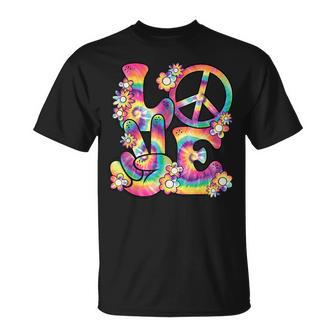 Groovy Love Peace Sign Hippie Theme Party Outfit 60S 70S T-Shirt - Thegiftio UK