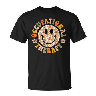 Groovy Occupational Therapy Ot Therapist Ot Month Happy Face T-Shirt - Seseable
