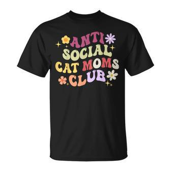 Groovy Retro Anti Social Cat Moms Club Mother's Day T-Shirt - Monsterry AU