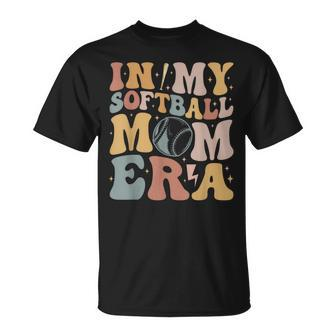 Groovy In My Softball Mom Era Mom Life Game Day Vibes Mama T-Shirt - Monsterry UK