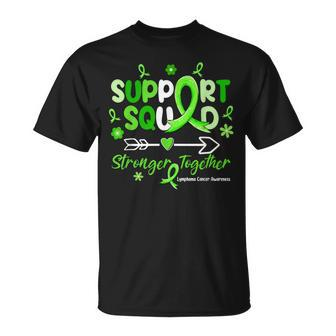 Groovy Support Squad Green Ribbon Lymphoma Cancer Awareness T-Shirt - Thegiftio