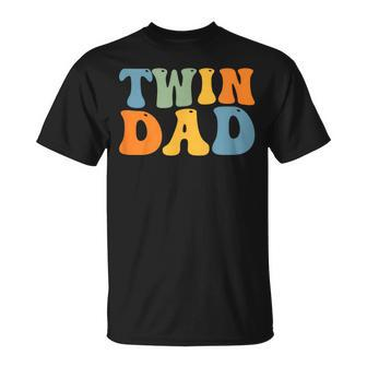 Groovy Twin Daddy Father's Day For New Dad Of Twins T-Shirt - Thegiftio UK