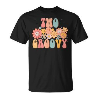 Groovy Two 2Nd Birthday 2 Year Old Peace Sign Smile Face T-Shirt - Monsterry DE
