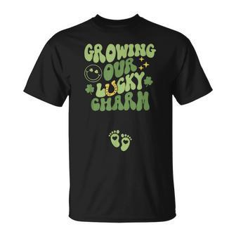 Growing Our Lucky Charm St Patrick's Day Pregnancy Maternity T-Shirt - Seseable