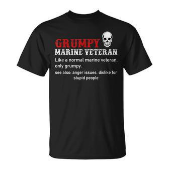 Grumpy Marine Veteran For Veterans Day T-Shirt - Monsterry