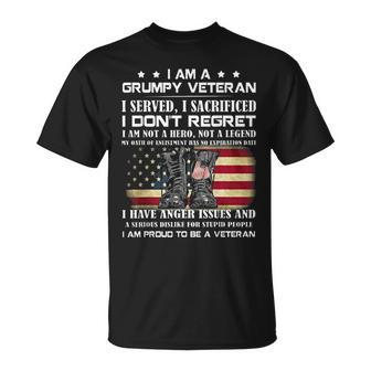 I Am A Grumpy Veteran I Am Not A Hero Not A Legend Cool T-Shirt - Monsterry
