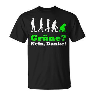 Grüne Nein Danke German Black T-Shirt - Seseable