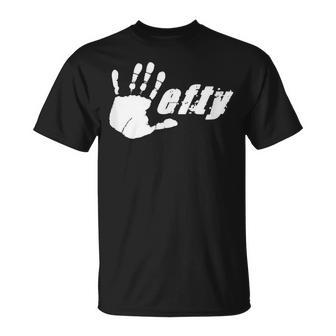 Grungy Hand Print Lefty Pride 2 Fun T-Shirt - Monsterry