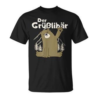 Grüßlibär Cute Bear Waving S T-Shirt - Geschenkecke