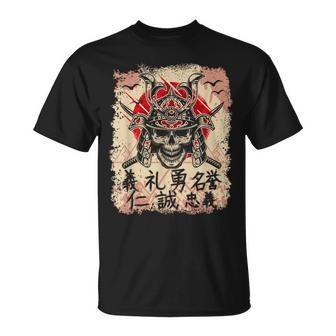 Guerrero Samurai Japonés Código Bushido Cráneo Espadachín Camiseta unisex - Regaloses