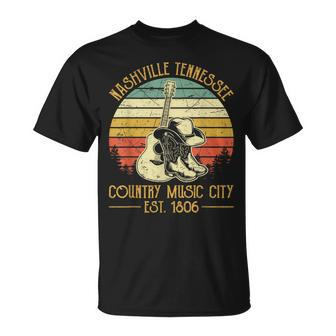 Guitar Guitarist Nashville Tennessee Country Music City T-Shirt - Seseable
