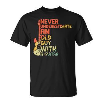 Guitar Lover Never Underestimate An Old Man With A Guitar T-Shirt - Monsterry UK