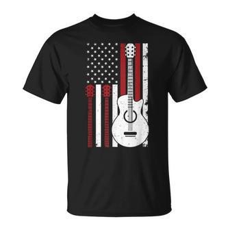 Guitar Player American Us Flag Guitarist Musician Band T-Shirt - Seseable