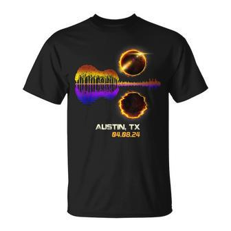 Guitar Total Solar Eclipse Austin Texas T-Shirt - Seseable