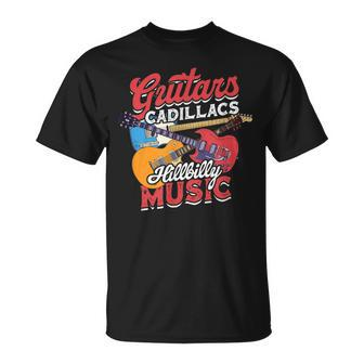 Guitars Cadillacs Hillbilly Music Guitarist Music Album T-Shirt - Monsterry
