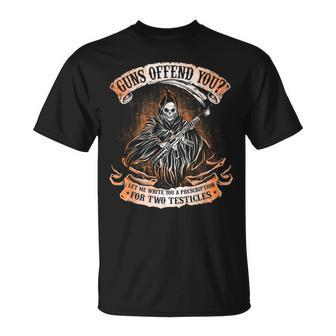 Guns Offend You Grim Reaper 2Nd Amendment Gun Rights T-Shirt - Monsterry CA