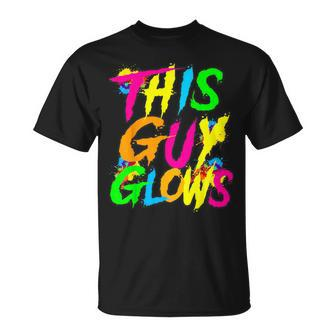 This Guy Glows Cute Boys Man Party Team T-Shirt - Seseable