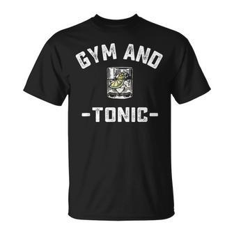 Gym And Tonic Workout Weightlifting Pun Alcohol Drink T-Shirt - Monsterry UK