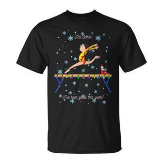 Gymnastics Elf Is Watching Snowflake Balance Beam T-Shirt - Monsterry UK