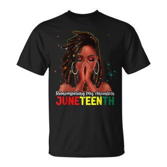 Hair Black Woman Remembering My Ancestors Junenth T-Shirt - Seseable