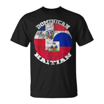 Haiti And Dominican Flag Half Haitian Half Dominican T-Shirt - Monsterry DE