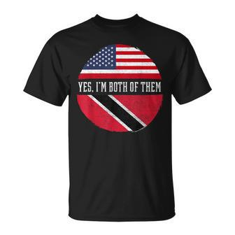 Half American Half Trinbagonian Usa Flag Trinidad And Tobago T-Shirt - Monsterry DE