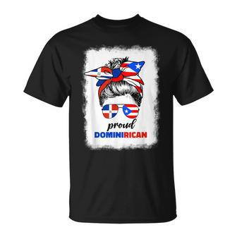 Half Dominican And Puerto Rican Rico Flag Dominirican Gril T-Shirt - Monsterry UK