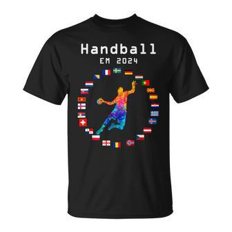 Handball Em 2024 Flag Handballer Sports Player Ball T-Shirt - Seseable