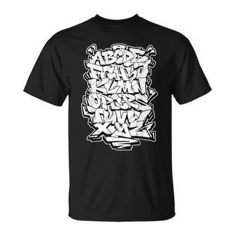 Handstyle Hip Hop Urban Lettering With Graffiti Alphabet T-Shirt - Seseable