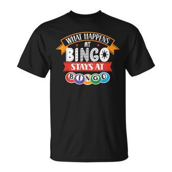 What Happens At Bingo Stays At Bingo Player Game Lover T-Shirt - Thegiftio UK