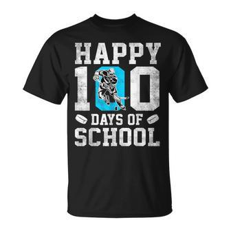 Happy 100 Days Of School Hockey Lovers Boys Girls T-Shirt | Seseable CA