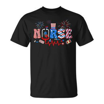 Happy 4Th Of July Nurse Girls Scrub Top T-Shirt - Monsterry