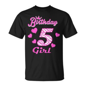 Happy Birthday Girls 5Th Party 5 Years Old Bday T-Shirt - Monsterry UK