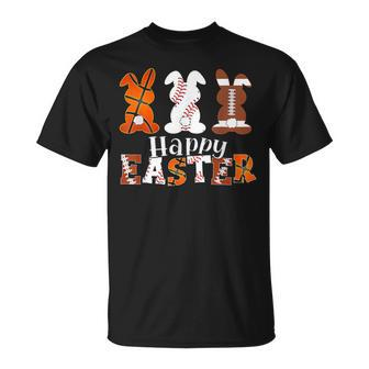 Happy Easter Baseball Football Basketball Bunny Rabbit Boys T-Shirt | Mazezy UK