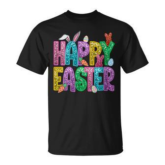 Happy Easter Bling Bling Sayings Egg Bunny T-Shirt - Seseable