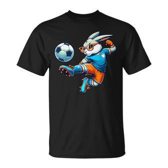 Happy Easter Bunny Soccer Player Lover Sport Rabbit T-Shirt - Monsterry DE