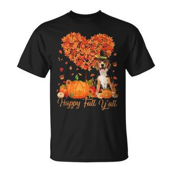Happy Fall Y'all Beagle Dog Pumpkin Thanksgiving T-Shirt | Mazezy