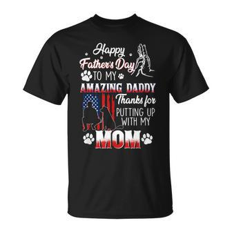 Happy Father's Day To My Amazing Dad Dog America Fathers Day T-Shirt - Thegiftio UK